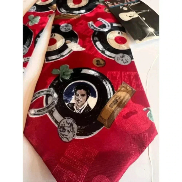 Elvis Presley Collections Mens Neck Tie Good Luck Charm Italian Silk Superba NWT - Picture 6 of 7